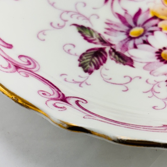 Paragon Double Warrant Tea Cup & Saucer Floral Multi Color England Gold Trim Vtg - Picture 10 of 15